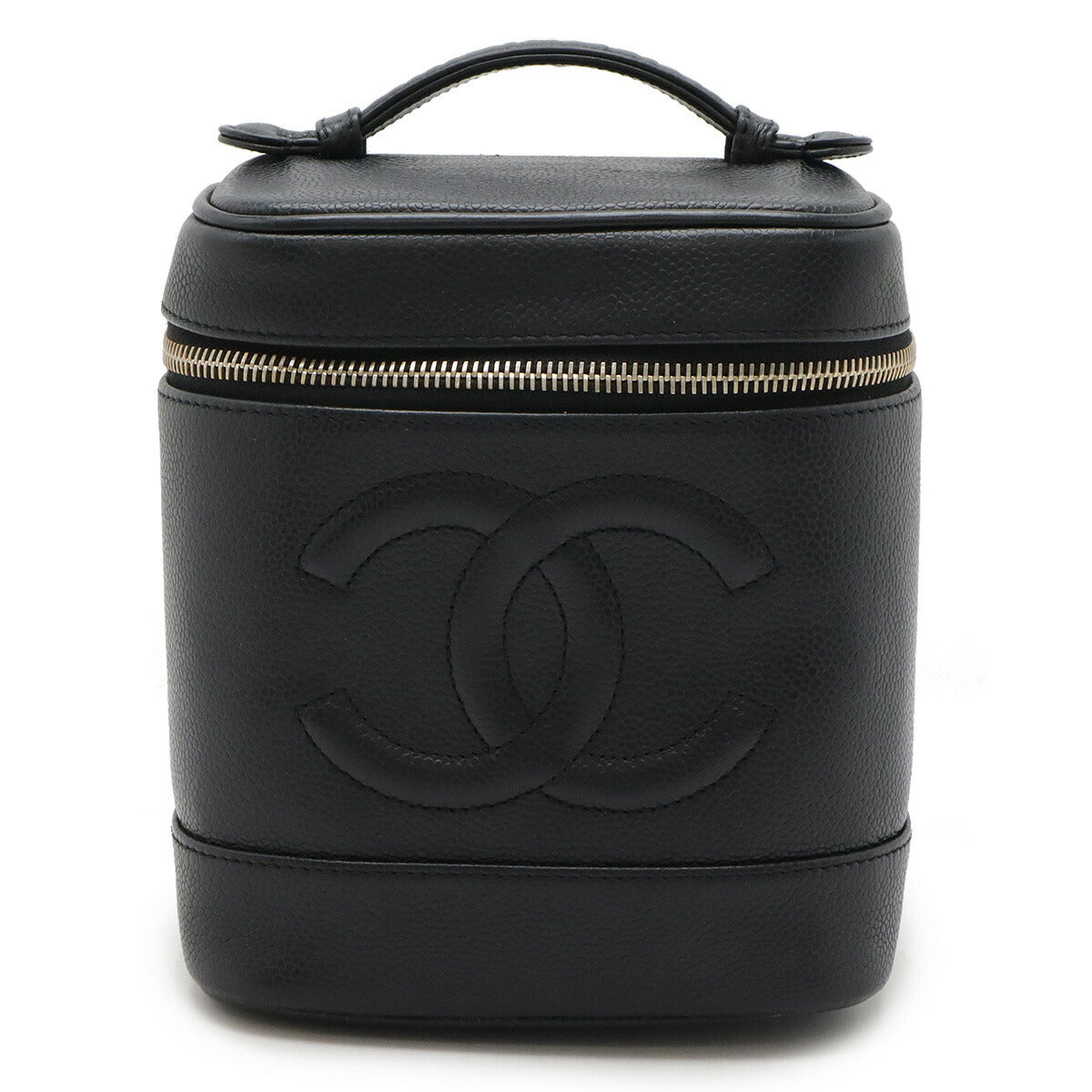 Coco Mark Caviar Skin Vanity Bag Refined