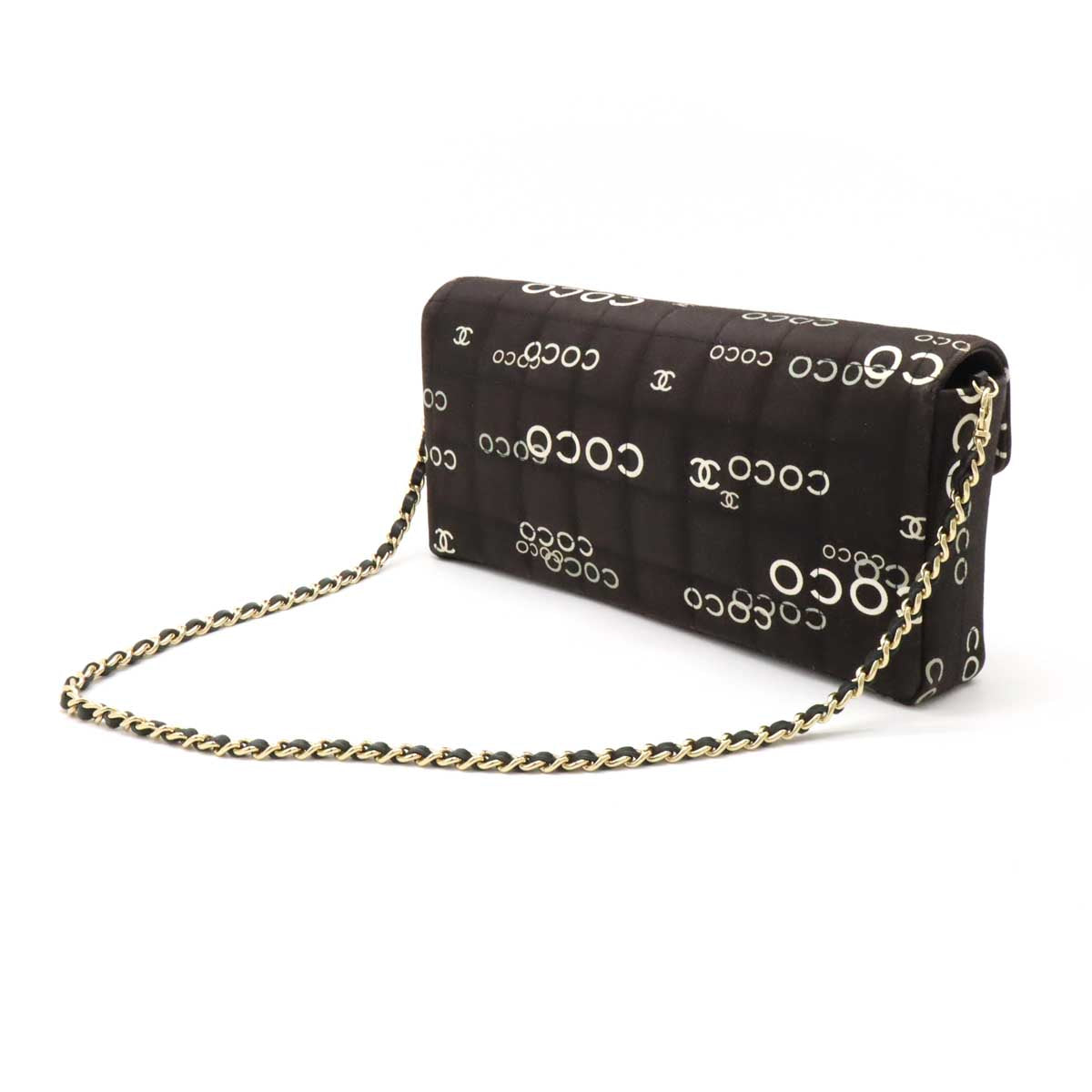 Chanel Canvas COCO Print Choco Bar Chain Shoulder Bag