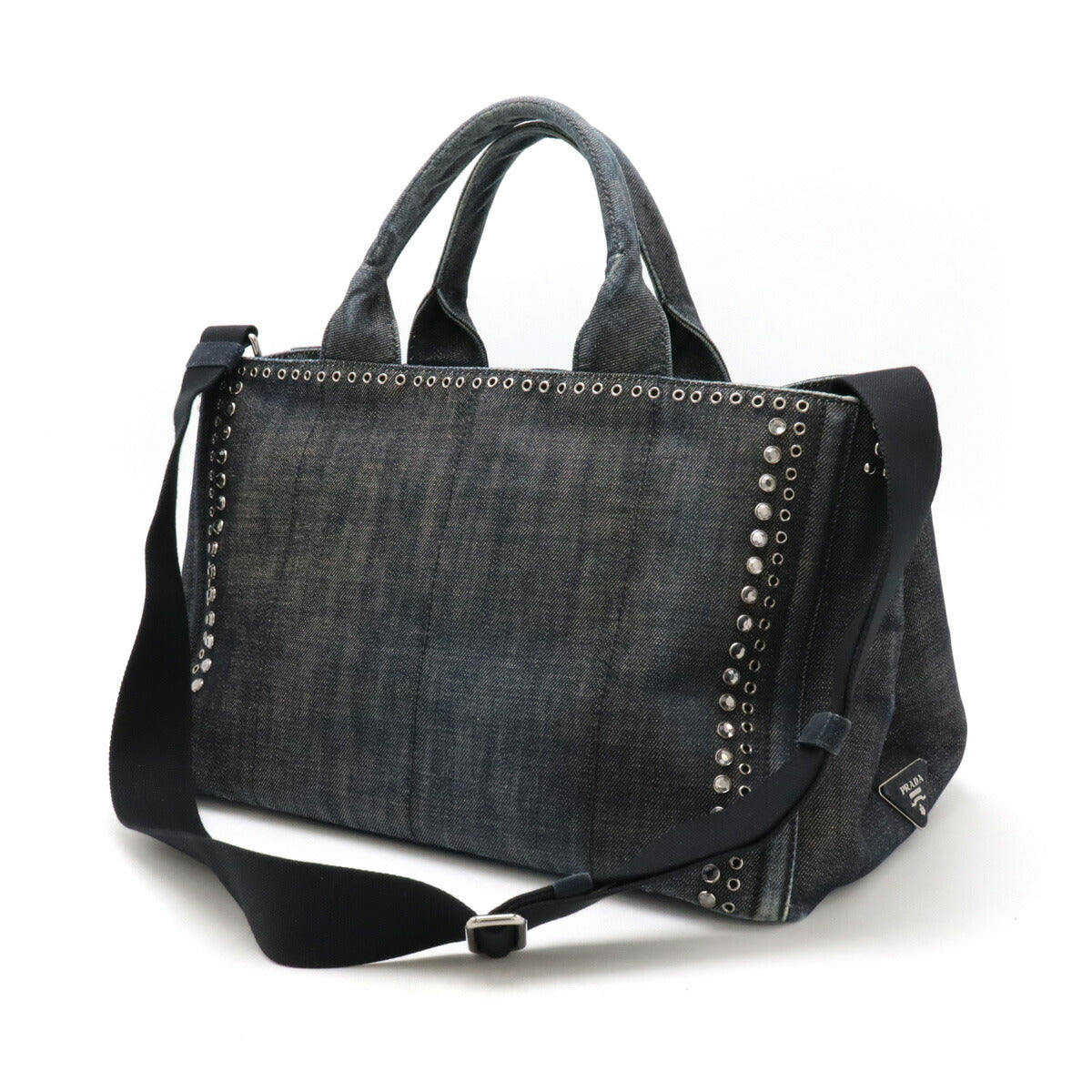 Prada Canapa 2Way Tote Bag Denim
