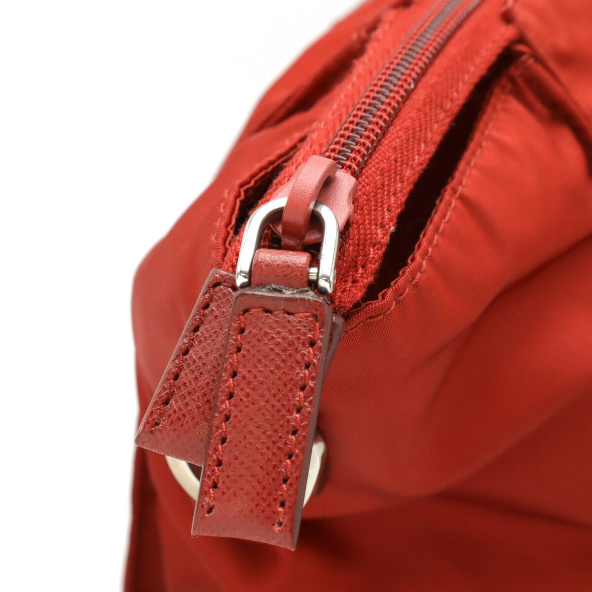 Prada Triangle 2Way Tote Bag Leather Nylon Logo