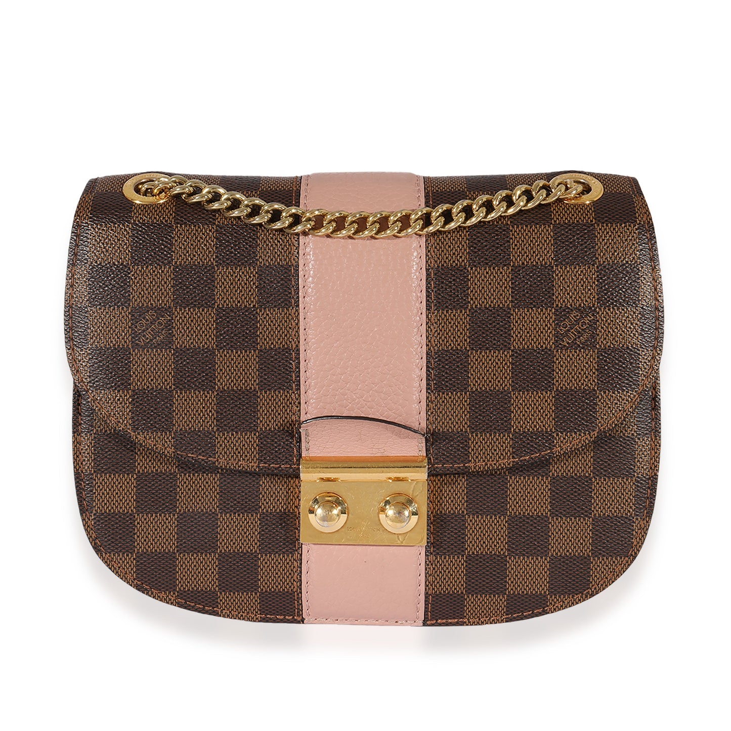 Louis Vuitton Damier Ebene & Magnolia Cuir Shoulder Bag