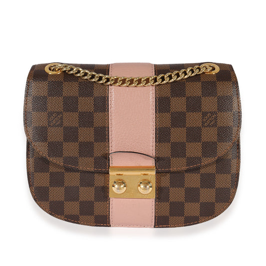 Louis Vuitton Damier Ebene & Magnolia Cuir Shoulder Bag