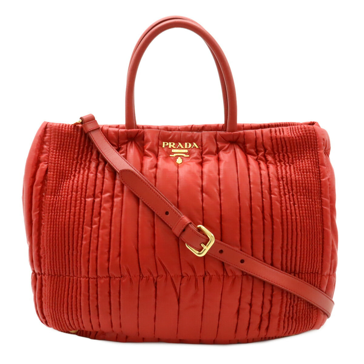 Prada Tessuto Impuntu 2Way Bag Leather Nylon Travel Bag