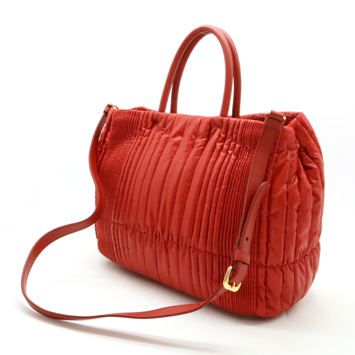 Prada Tessuto Impuntu 2Way Bag Leather Nylon Travel Bag