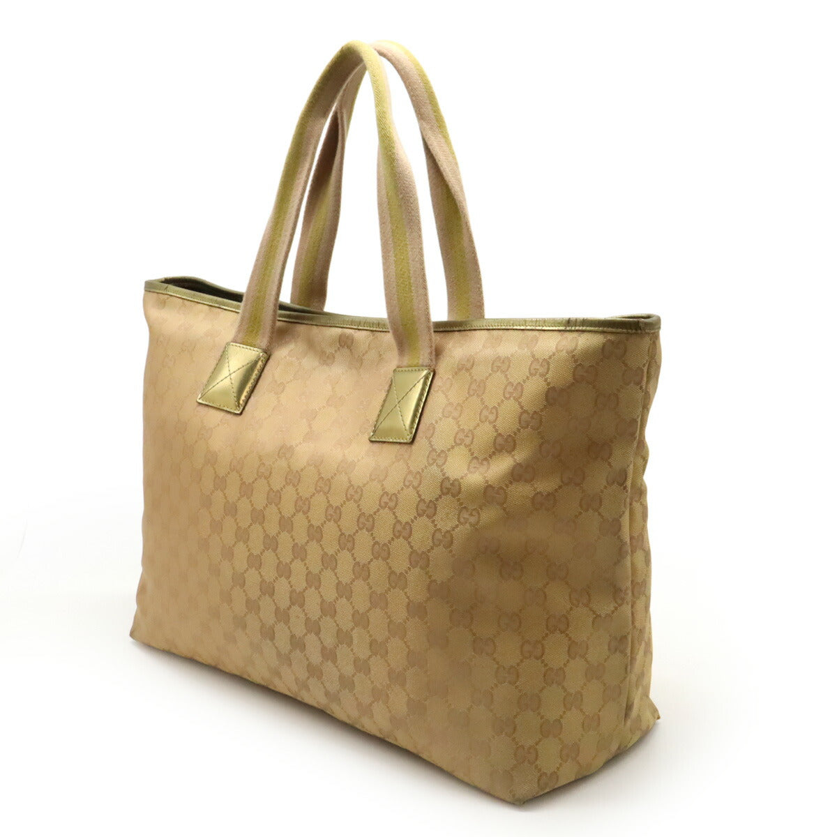 Gucci Metallic 2Way Bag Leather Canvas Travel Bag