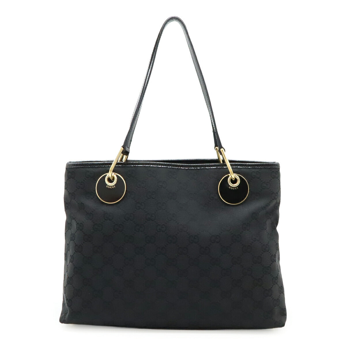 Gucci Patent 2Way Bag Leather Canvas Travel Bag