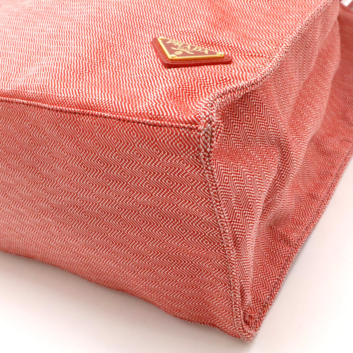 Prada Tessuto Stuoia 2Way Bag Leather Canvas Travel Bag