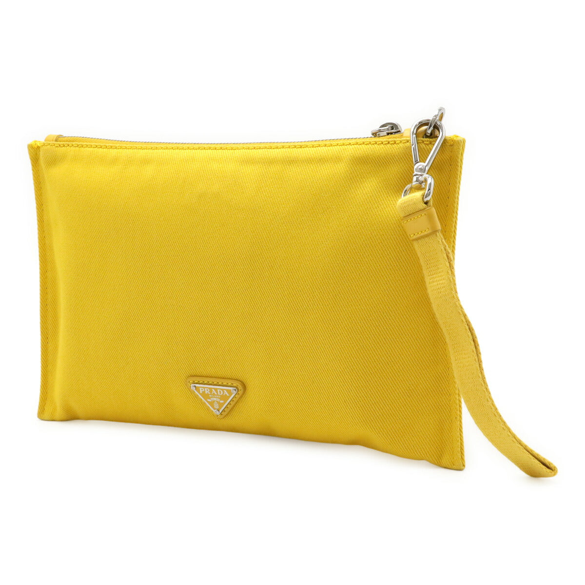 Prada 2Way Clutch Bag Leather Canvas Logo