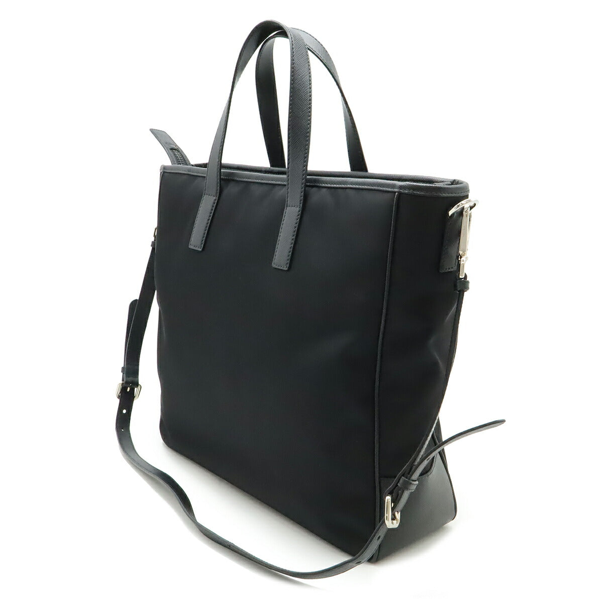 Prada Triangle 2Way Bag Leather Nylon Logo Travel Bag