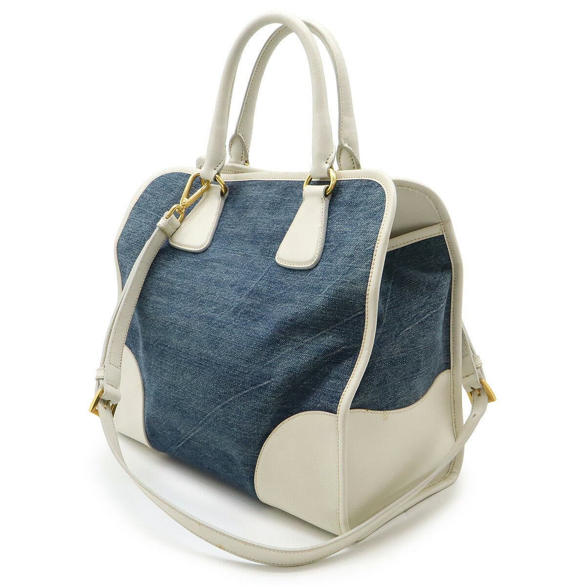 Prada Triangle 2Way Handbag Logo Travel Bag