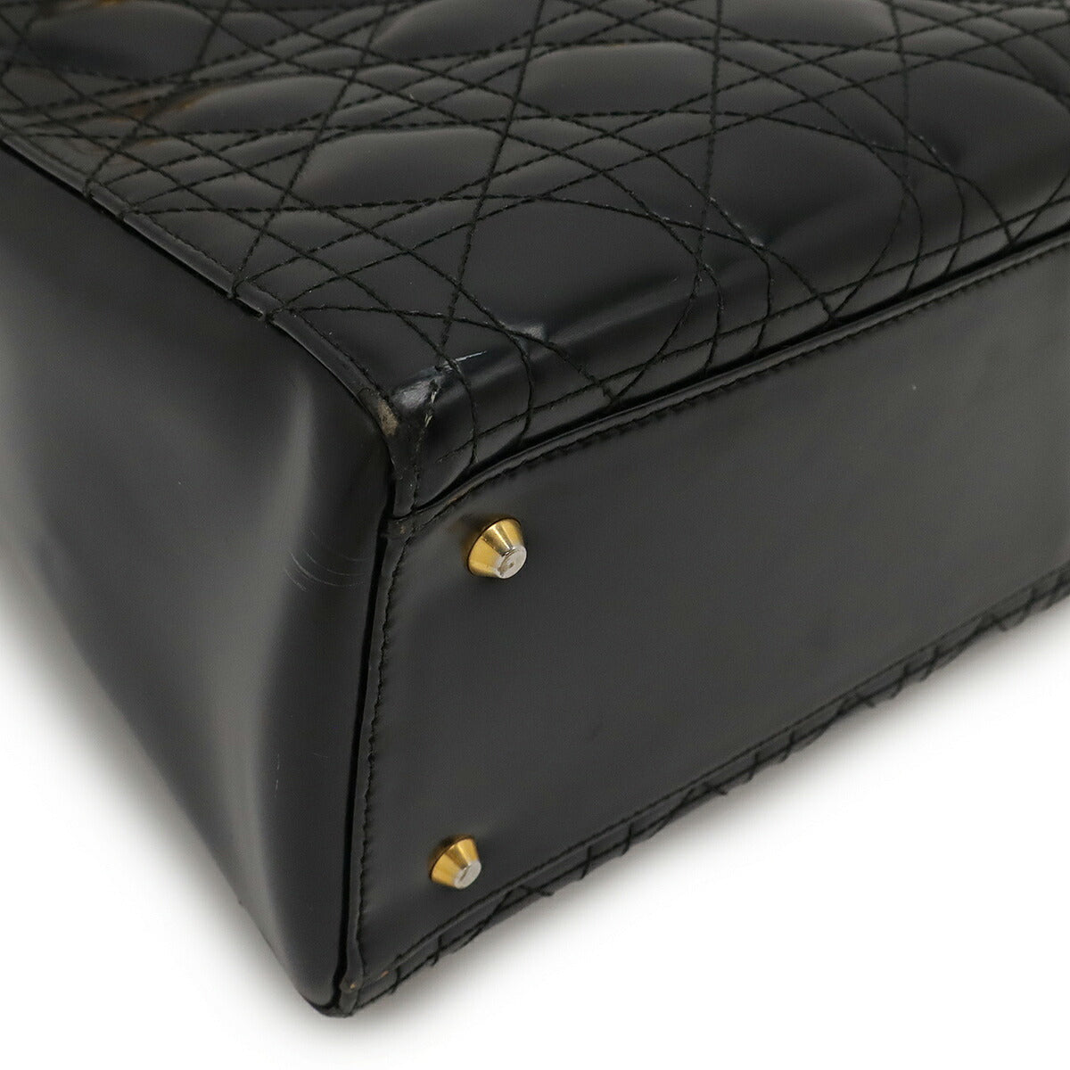 Dior Christian Lady 2Way Bag Leather Patent Travel Bag 2Way Bag 3