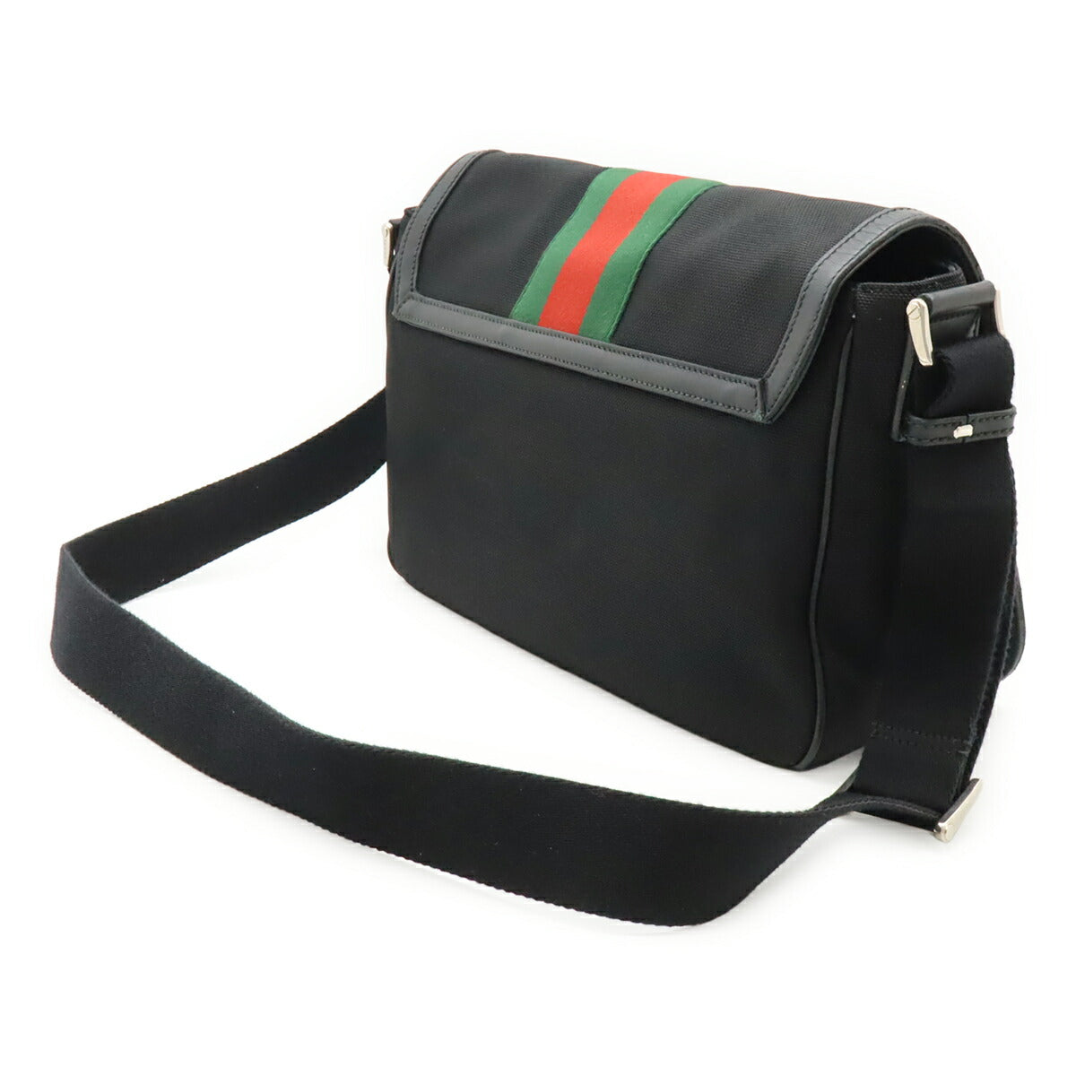 Gucci Web Stripe Shoulder Bag Canvas Nylon