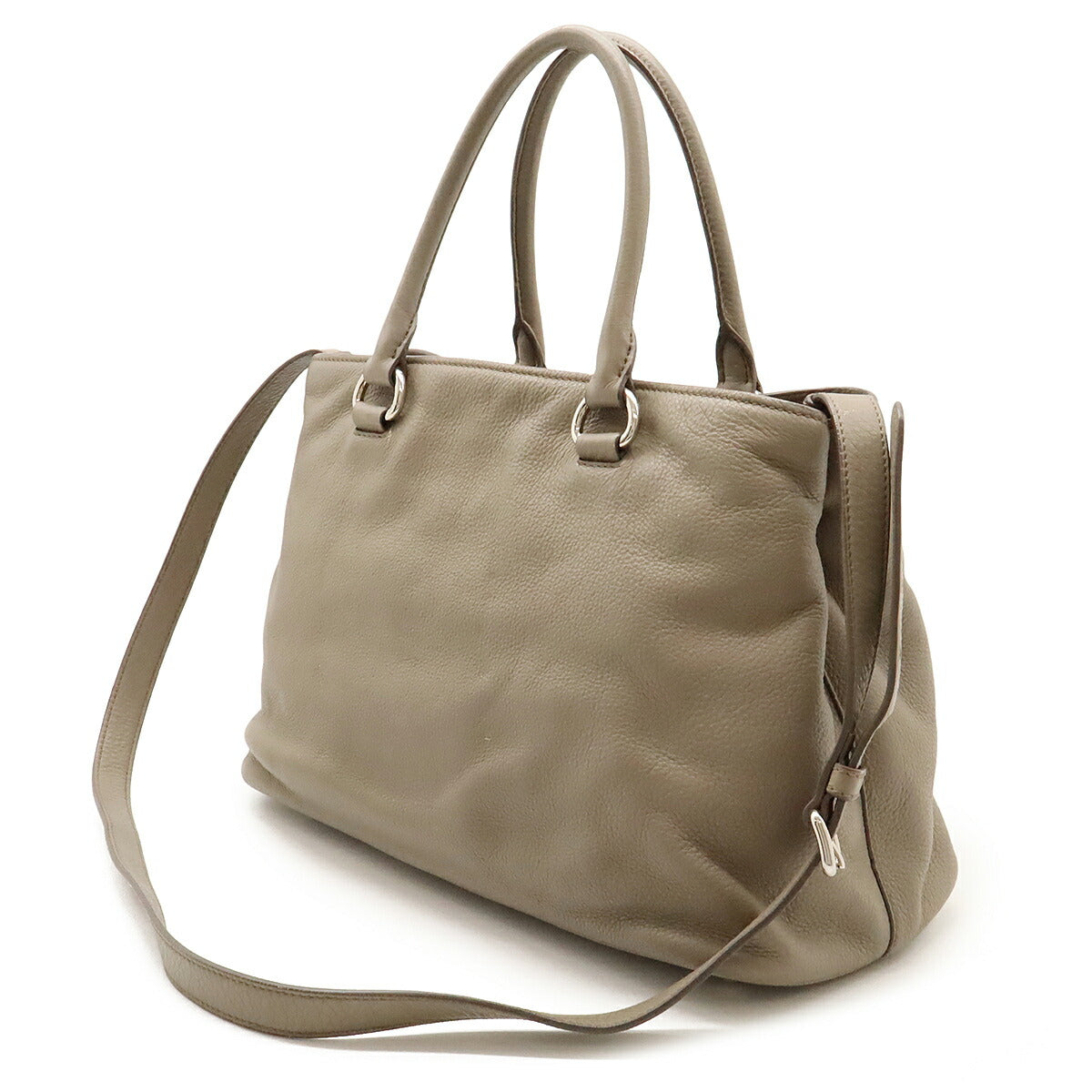 Prada 1Ba579 2Way Bag Leather Travel Bag