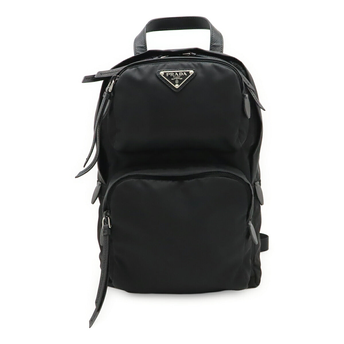 Prada Triangle Shoulder Bag Leather Nylon Logo Shoulder Bag 1