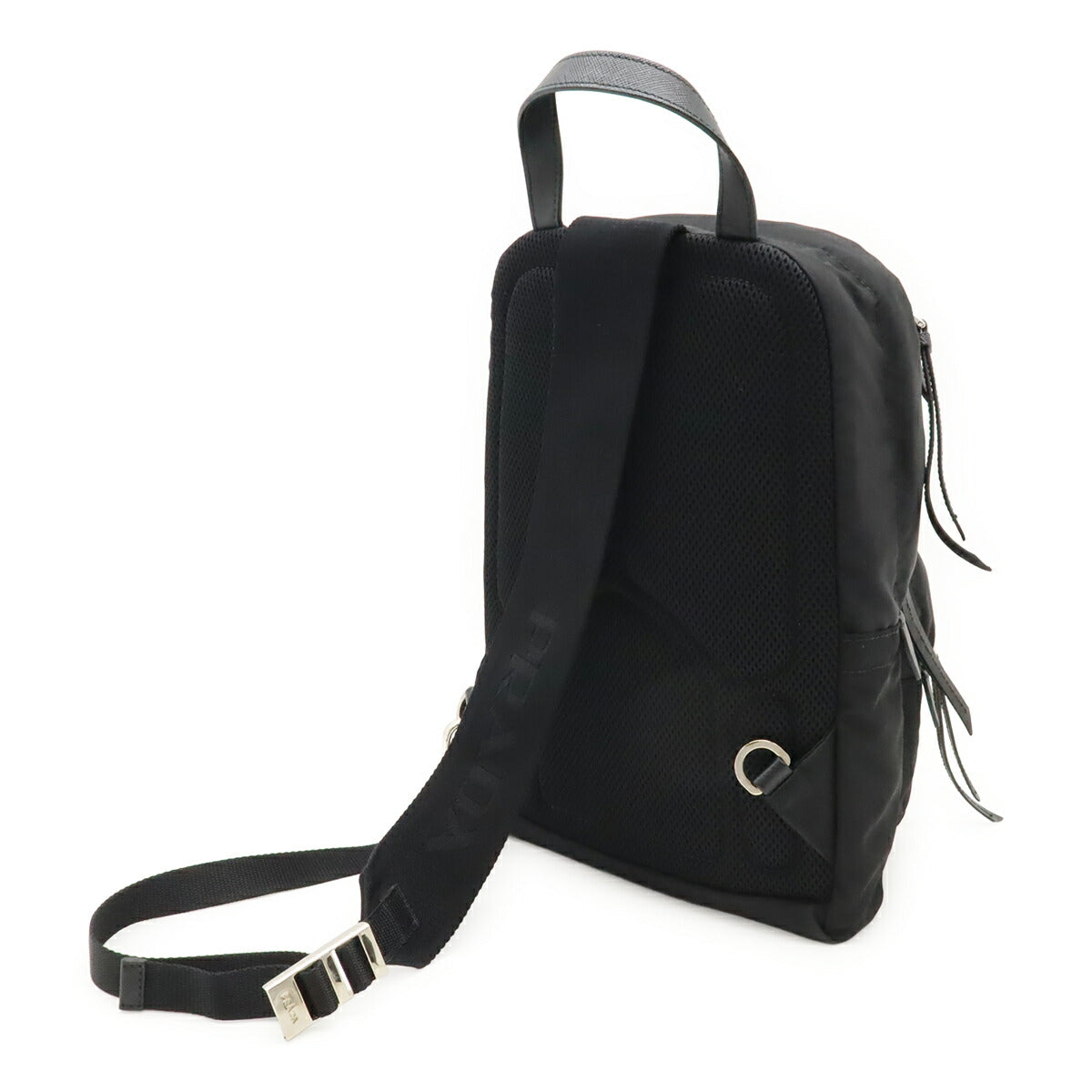 Prada Triangle Shoulder Bag Leather Nylon Logo Shoulder Bag 1