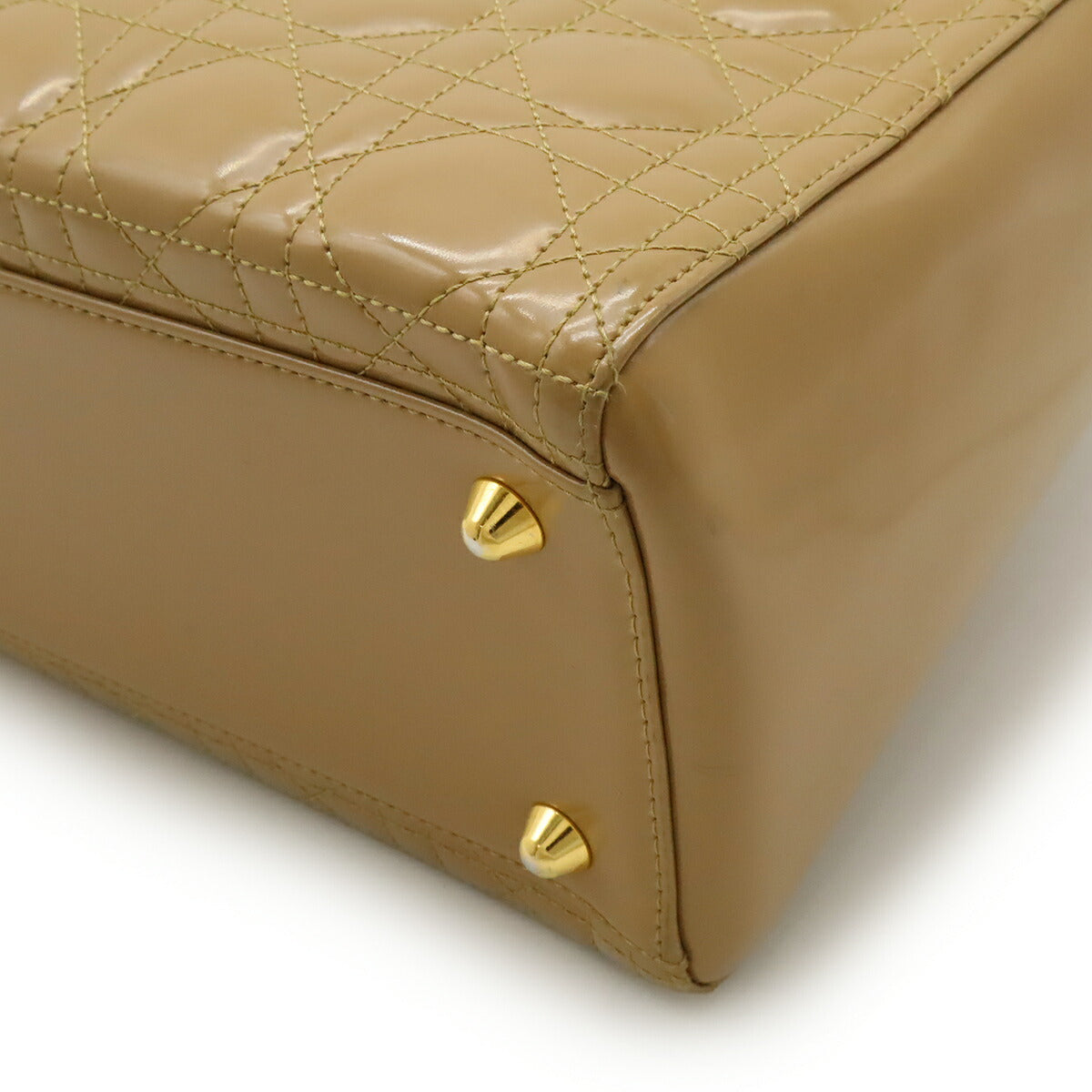Dior Christian Lady 2Way Bag Leather Patent Travel Bag