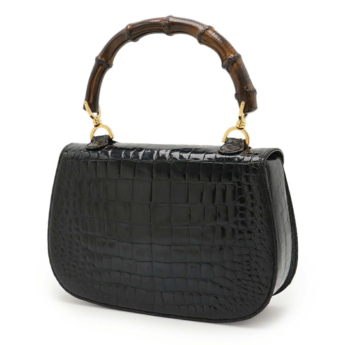 Gucci Bamboo Crocodile Handbag Travel Bag