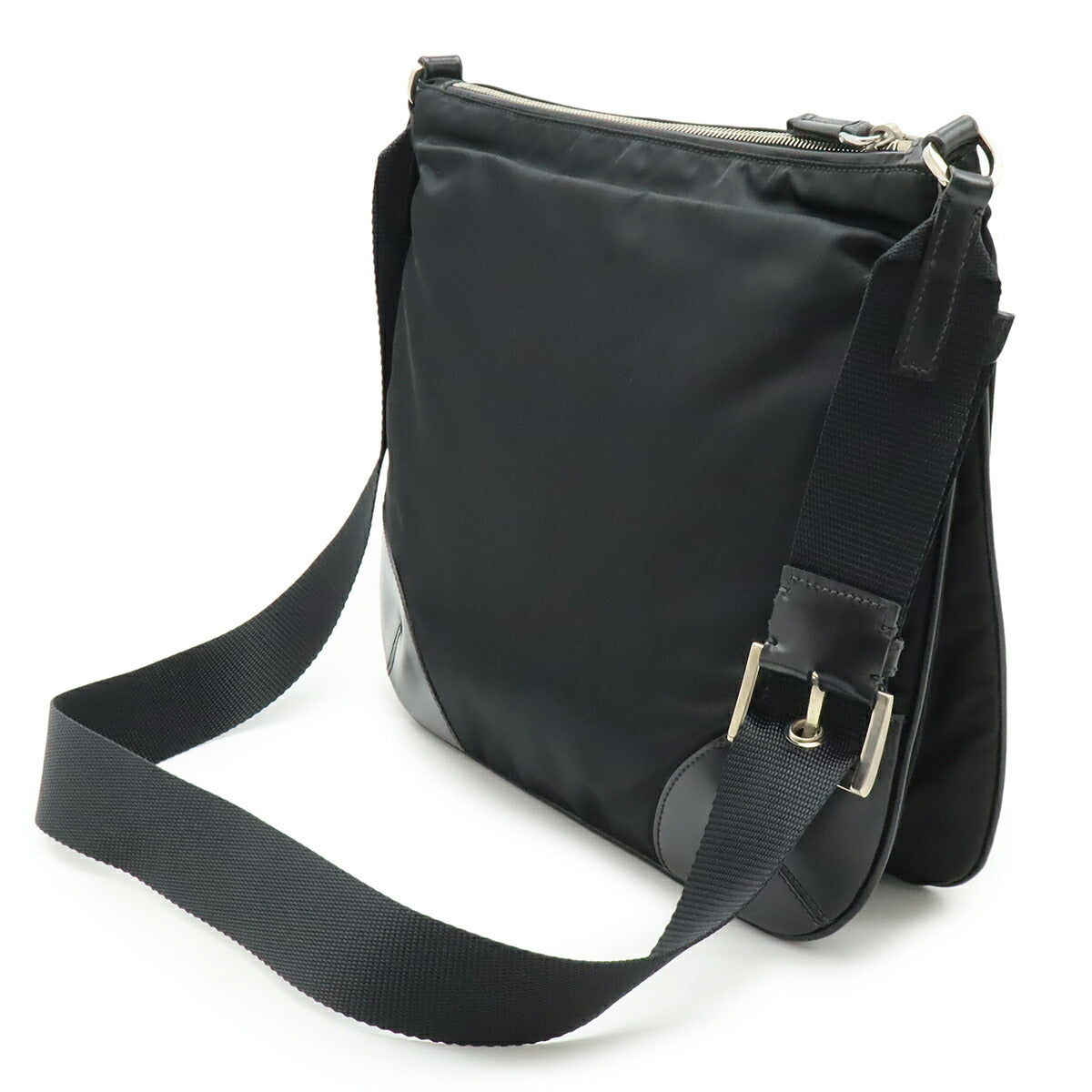 Prada Triangle Shoulder Bag Leather Nylon Logo Shoulder Bag 6