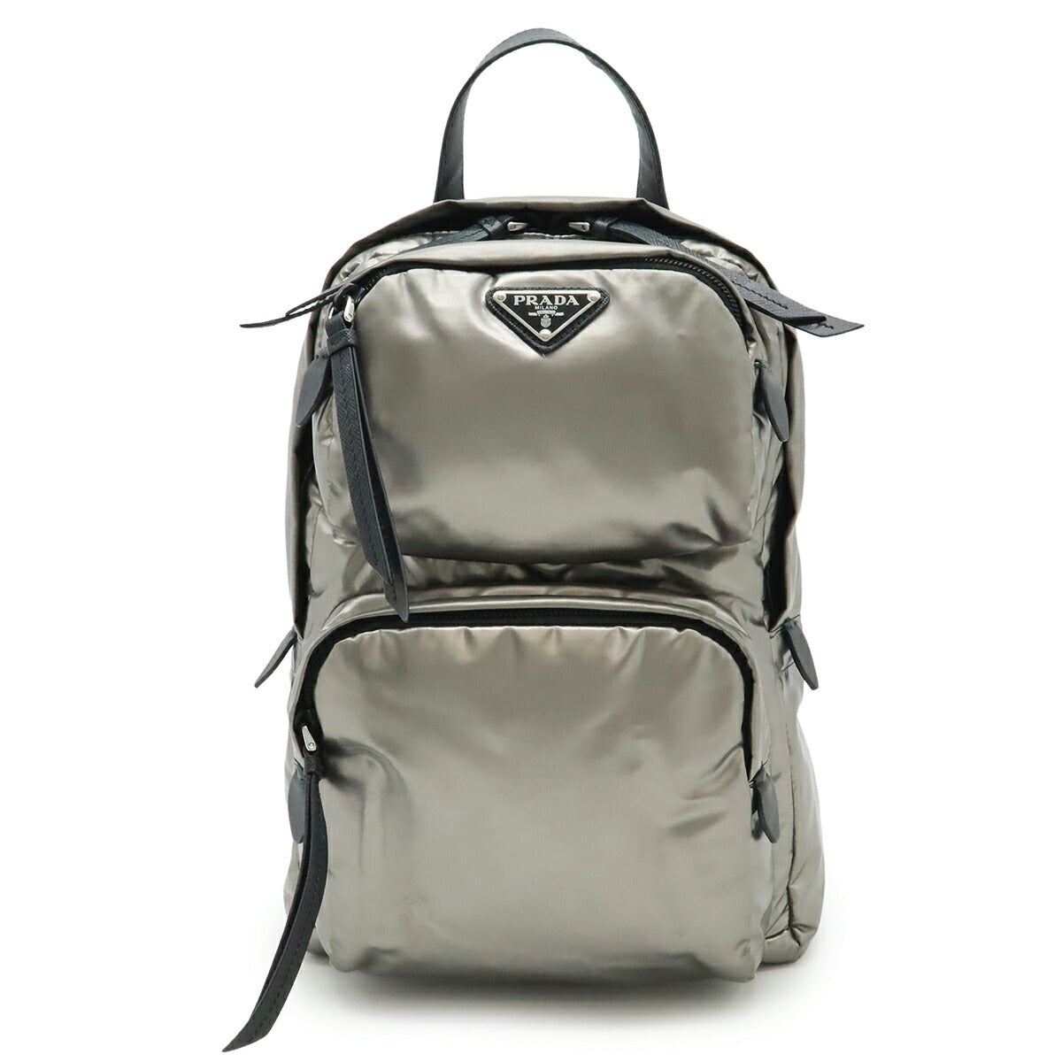 Prada Triangle Shoulder Bag Leather Nylon Logo Shoulder Bag 5