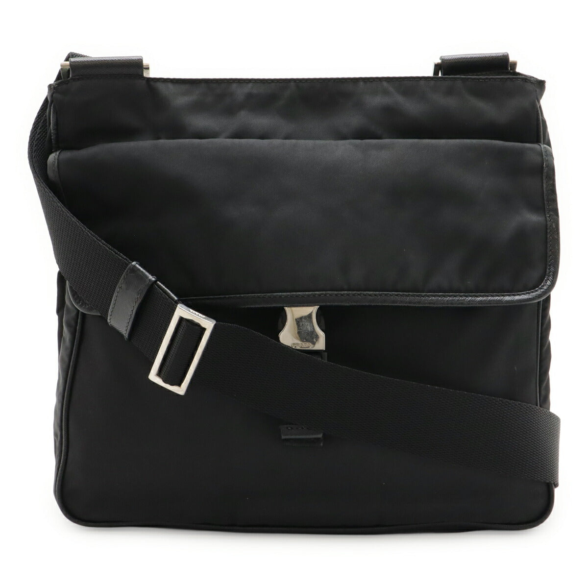 Prada Triangle Shoulder Bag Leather Nylon Logo