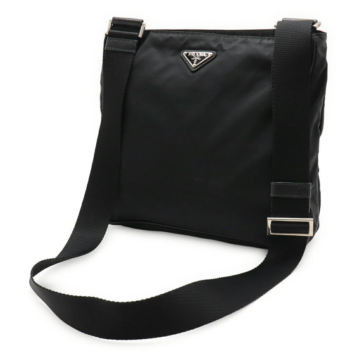 Prada Triangle Shoulder Bag Leather Nylon Logo