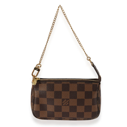 Louis Vuitton Damier Ebene Pochette Accessories Mini Clutch Bag