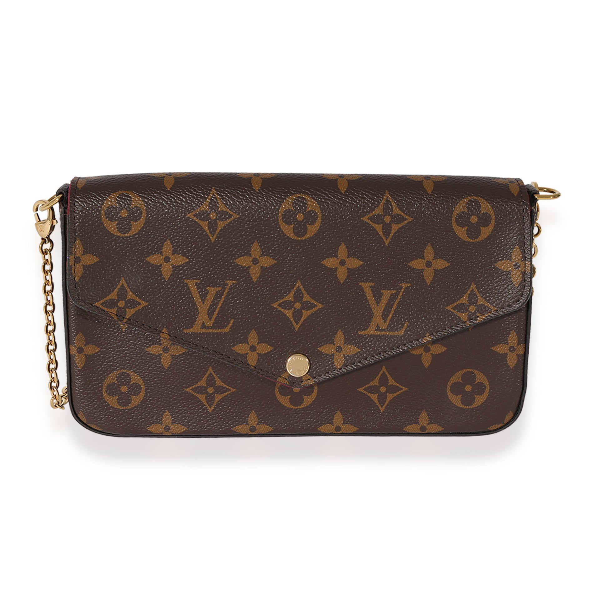 Louis Vuitton Fuchsia & Félicie Pochette Monogram Canvas Clutch Bag