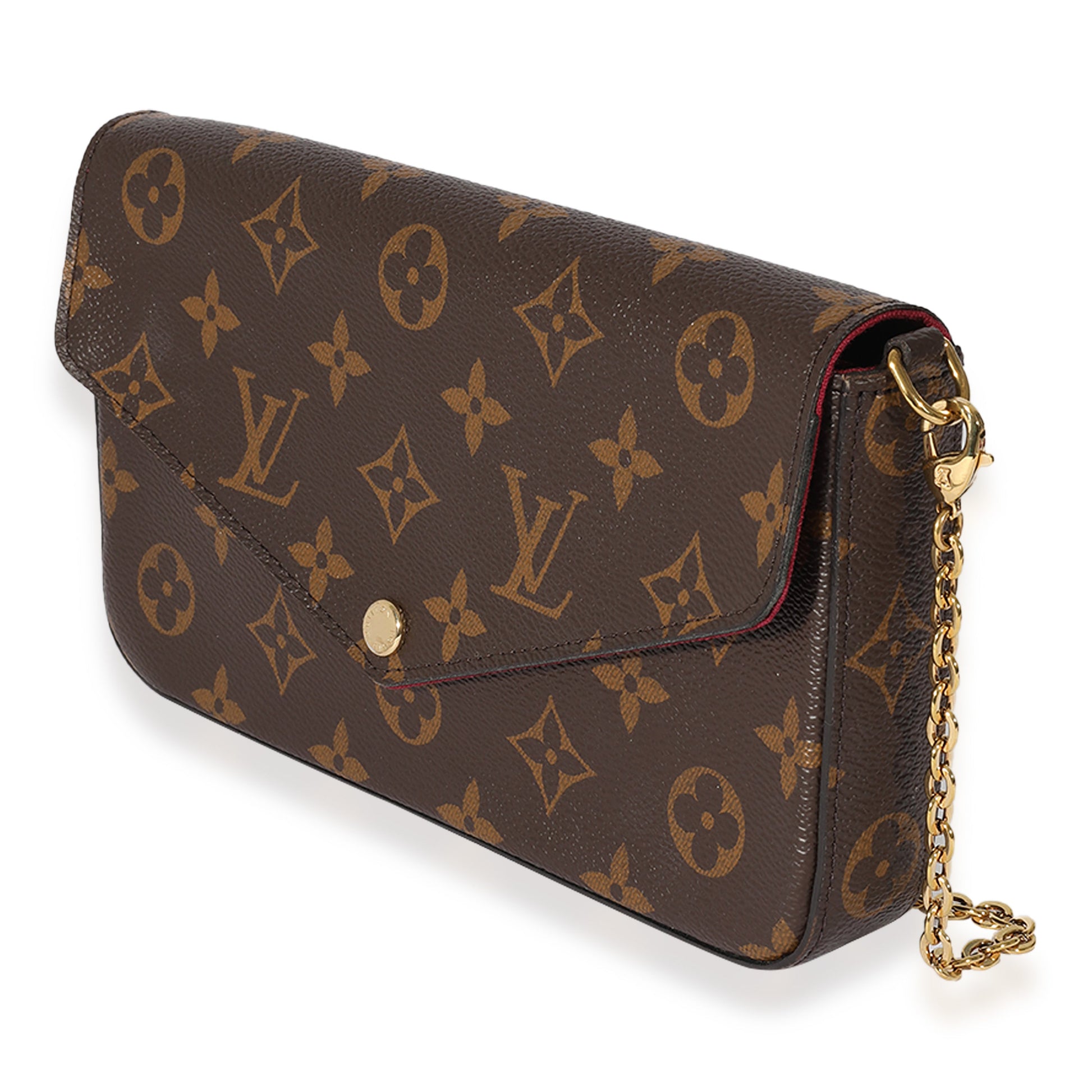 Louis Vuitton Fuchsia & Félicie Pochette Monogram Canvas Clutch Bag