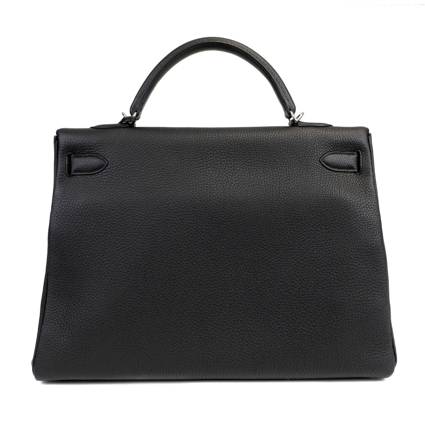 Hermes Luxury Cm Togo Kelly W Palladium Hardware Black Travel Bag