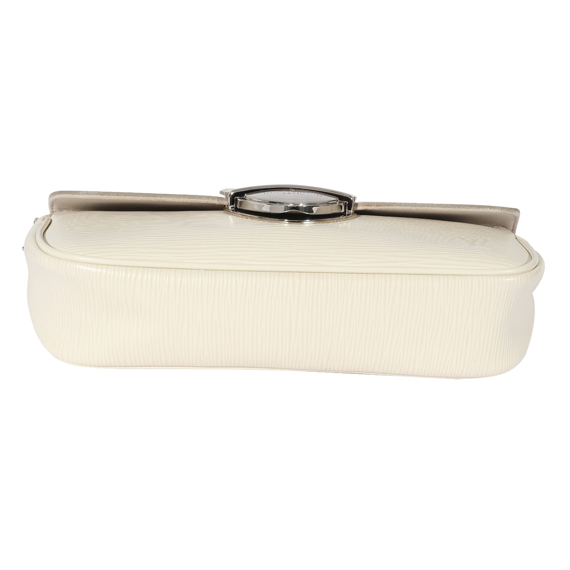Louis Vuitton Epi Montaigne Pochette White Clutch Bag