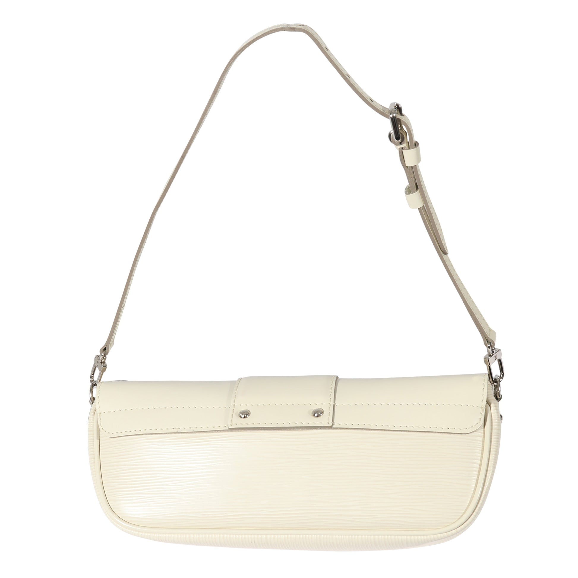 Louis Vuitton Epi Montaigne Pochette White Clutch Bag