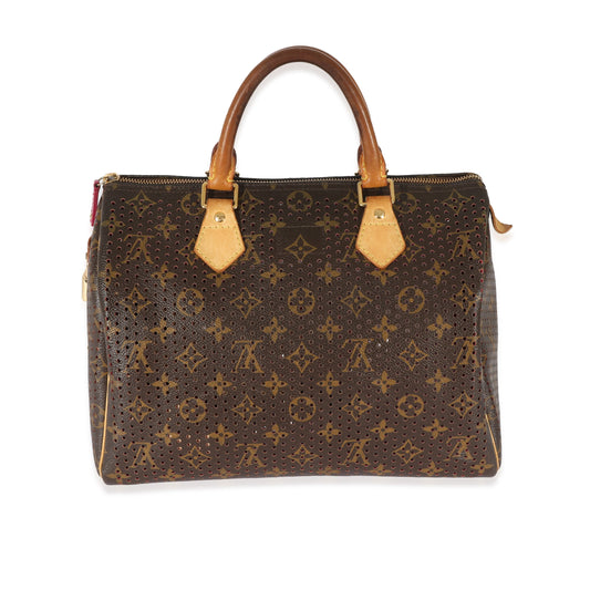 Louis Vuitton Perforated Fuchsia Speedy 30 Monogram Canvas Handbag