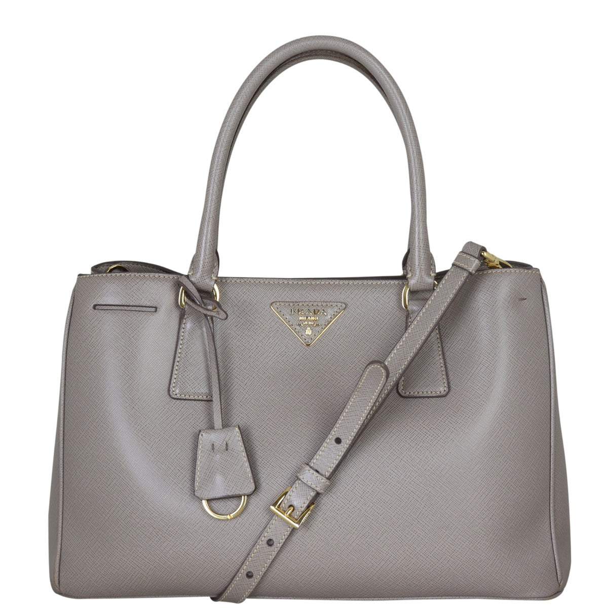 Prada Tote Bag Lux Tote Saffiano Gray