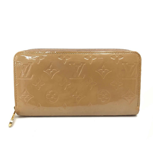 Louis Vuitton Long Purse M91470 Vernis Zippy Leather Patent Beige Wallet Case 2