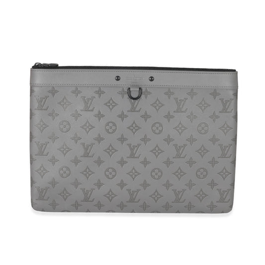 Louis Vuitton Charcoal Shadow Discovery Pouch GM Monogram Grey Handbag
