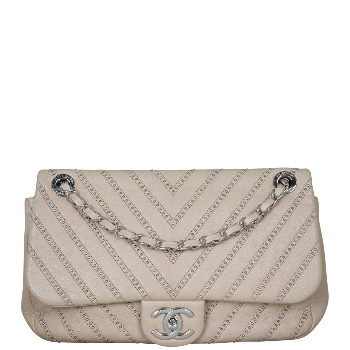 Chanel Stud Wars Chevron Bag 24 Series Brown Flap Handbag