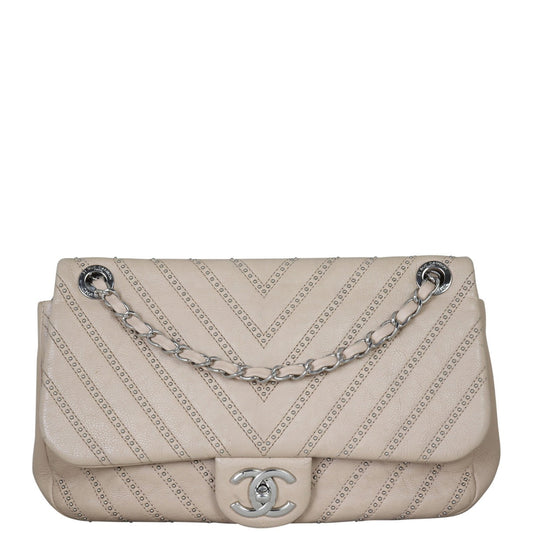Chanel Stud Wars Chevron Bag 24 Series Brown Flap Handbag