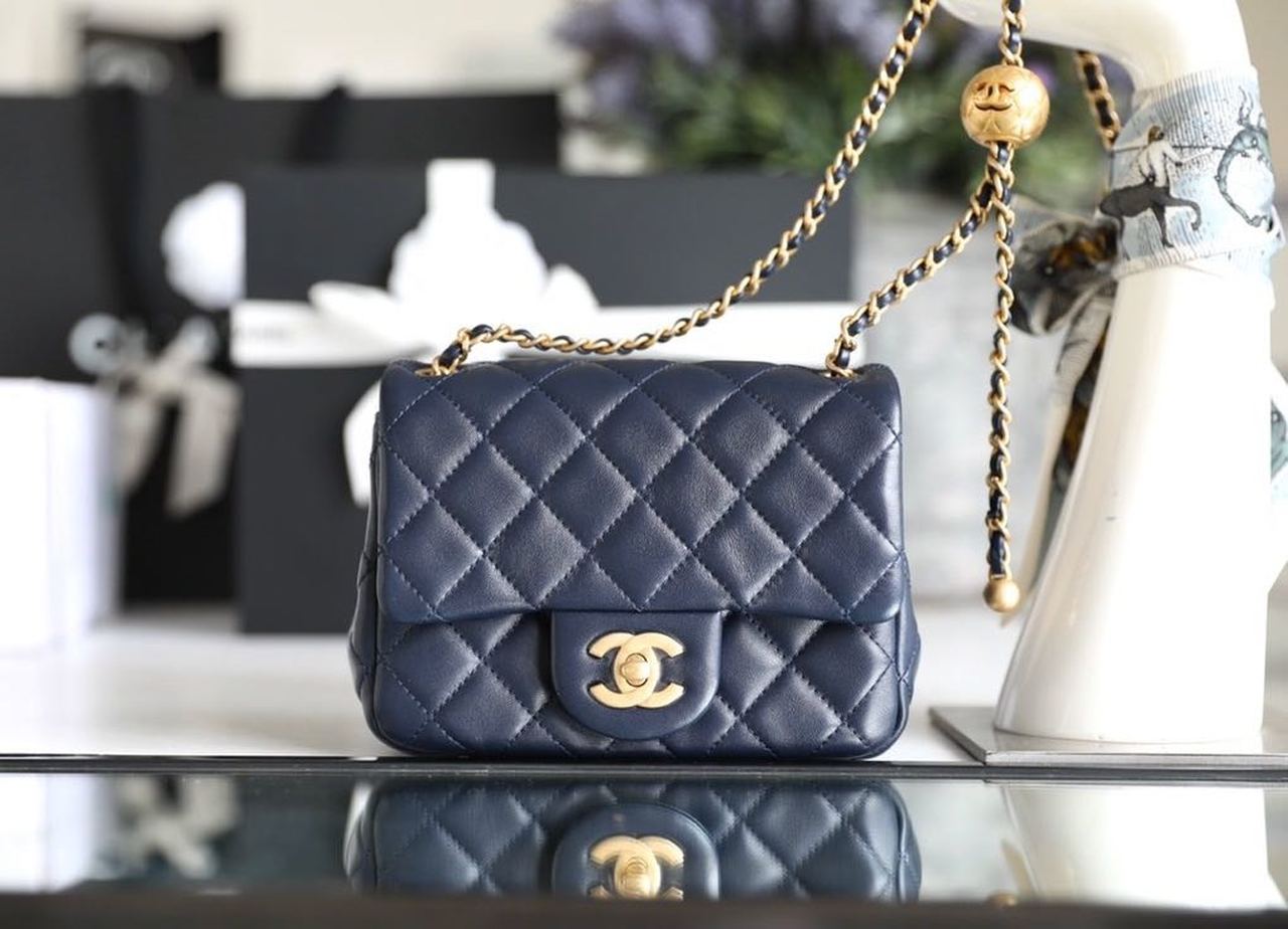 Chlmini Top Qualityap Bag With Chlball On Blue Crossbody Bag As1786 1525