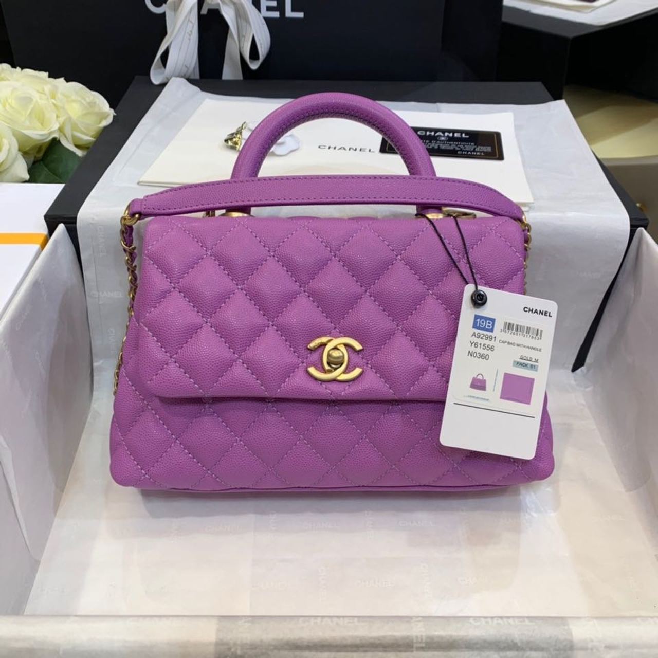CHLMedium Purple , s , Flap Top Handle Crossbody Bag