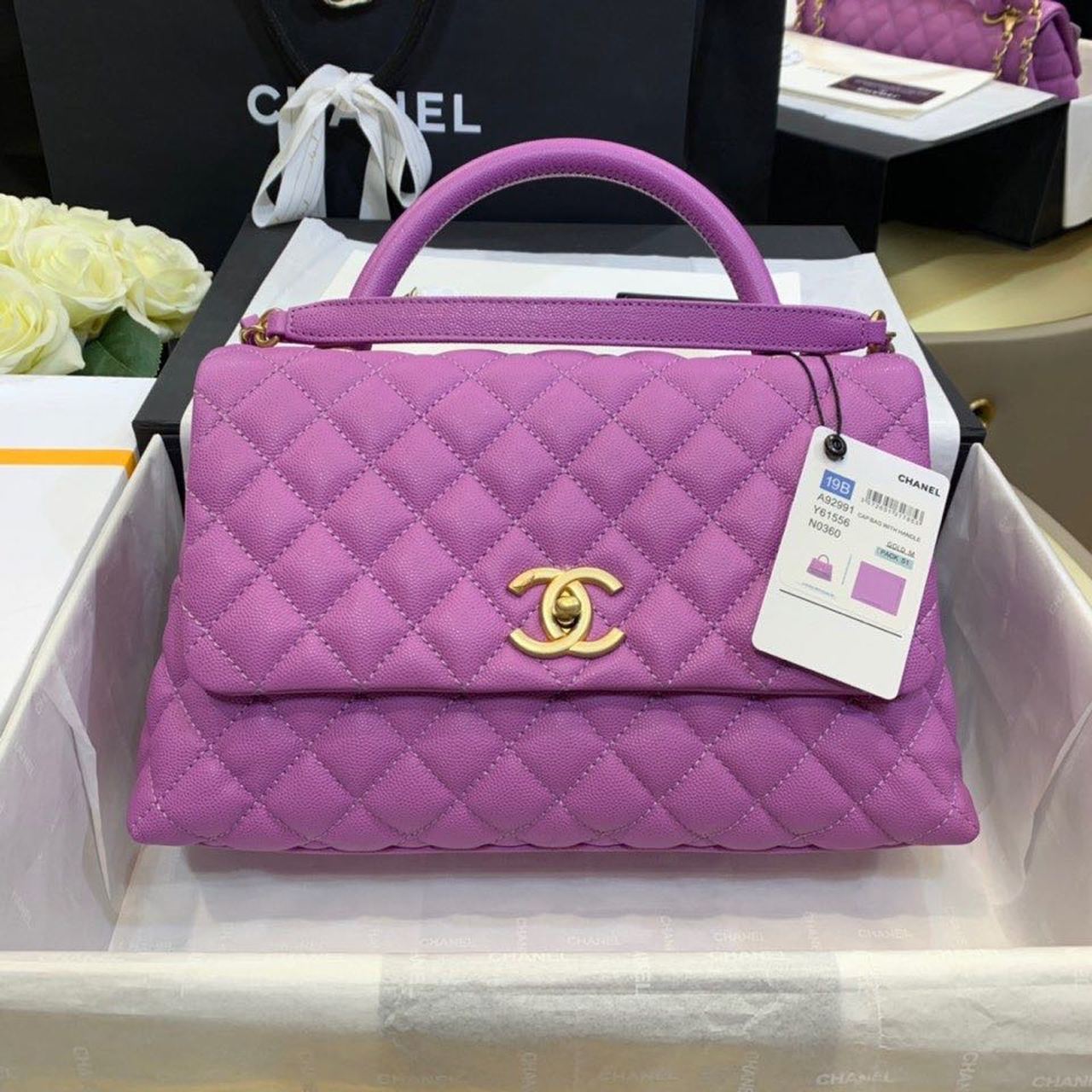 CHLLarge Purple , s , Flap Top Handle Crossbody Bag