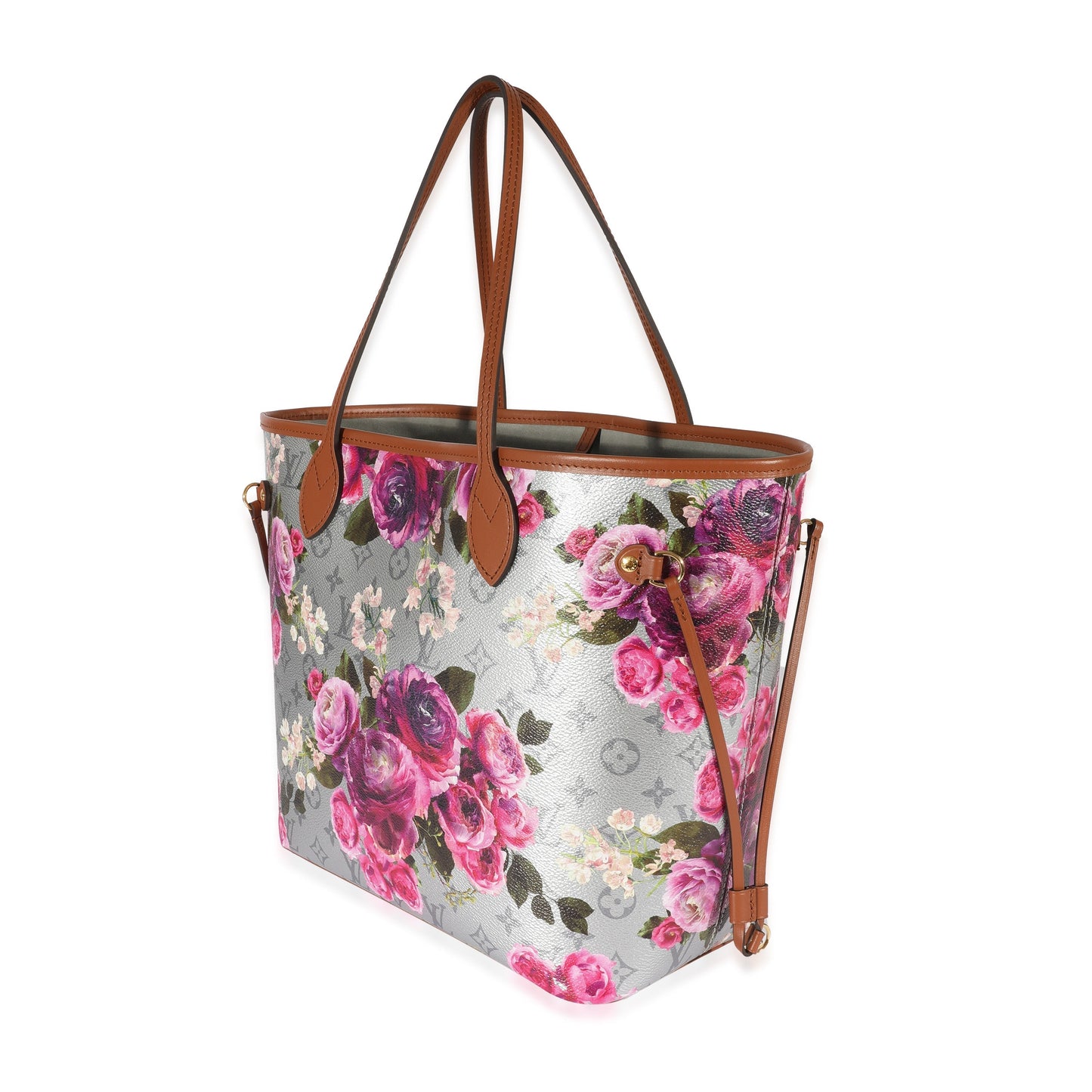 Louis Vuitton Grey Pink Monogram Neverfull Tote Bag