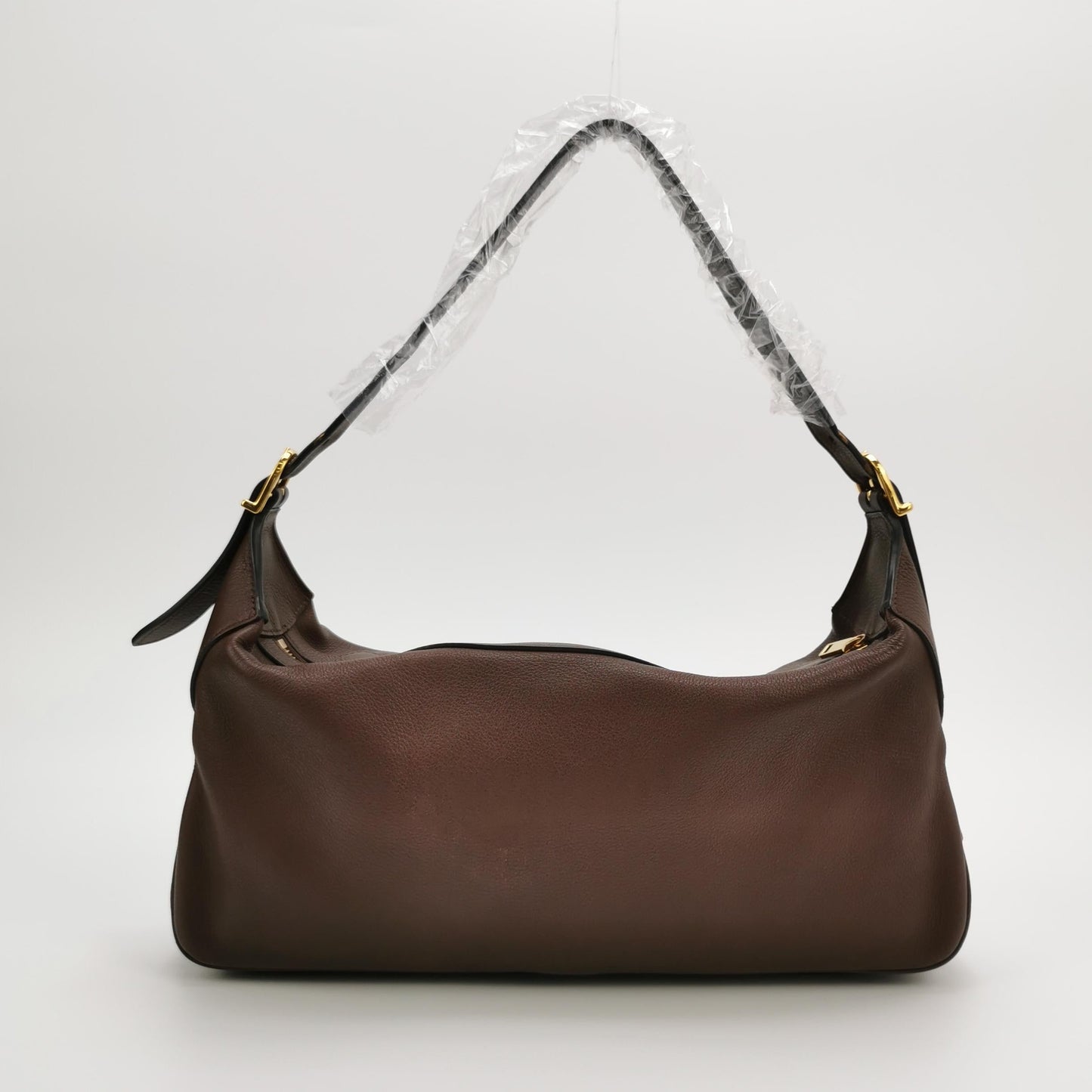 Romy Hickory Calfskin Shoulder Bag Leather Brown