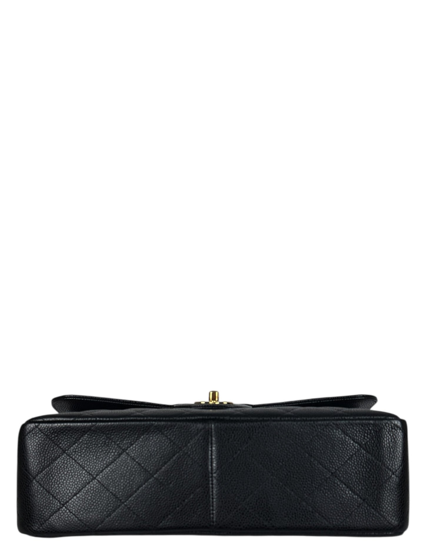 Black Caviar Leather Double Flap Jumbo Classic
