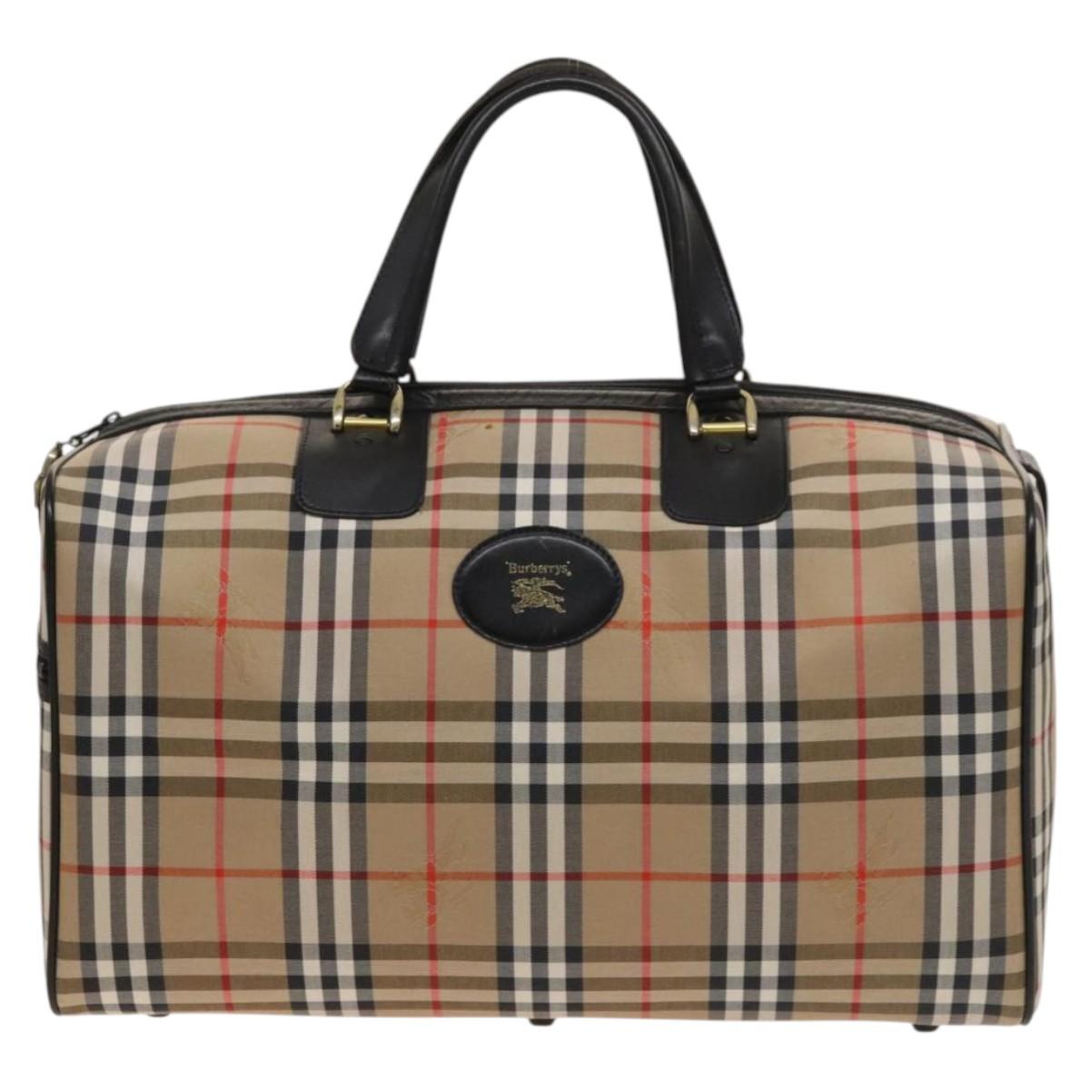 Burberry Nova Check Travel Bag Canvas Beige Travel Bag 4