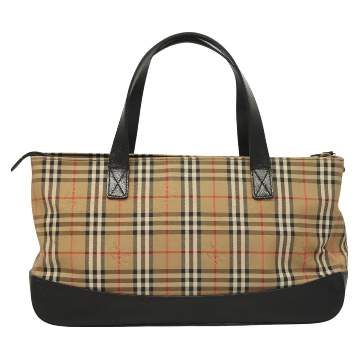 Burberry Nova Check Tote Bag Canvas Beige Tote Bag 90