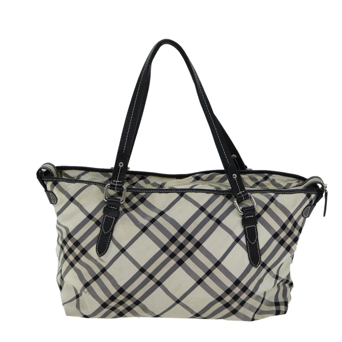 Burberry Label Tote Bag Canvas Beige Blue Tote Bag 2