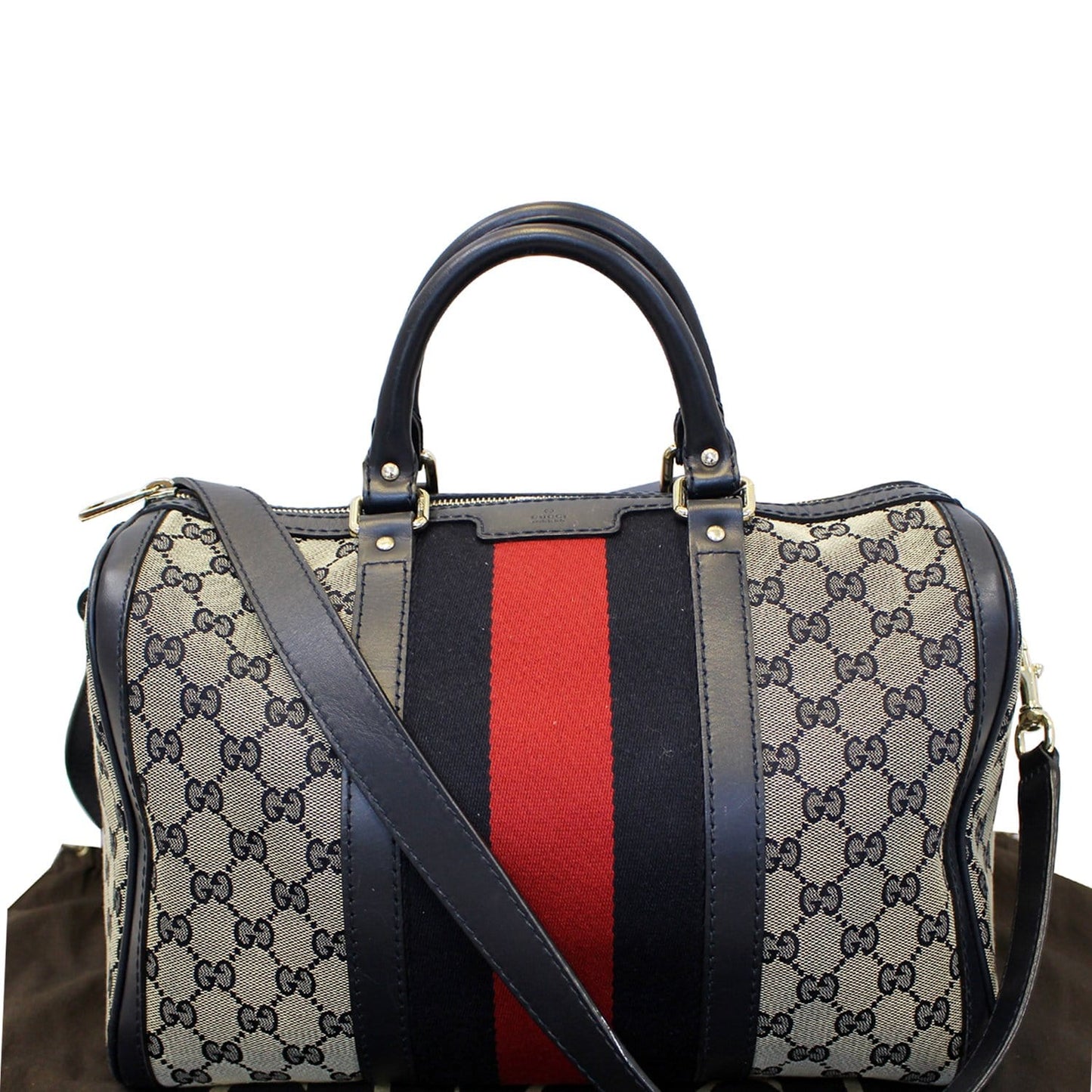 Gucci Web Original Boston Bag With Signature Web Medium Travel Bag