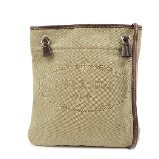 Crossbody Bag Jacquard Shoulder Leather Brown Logo Shoulder Bag