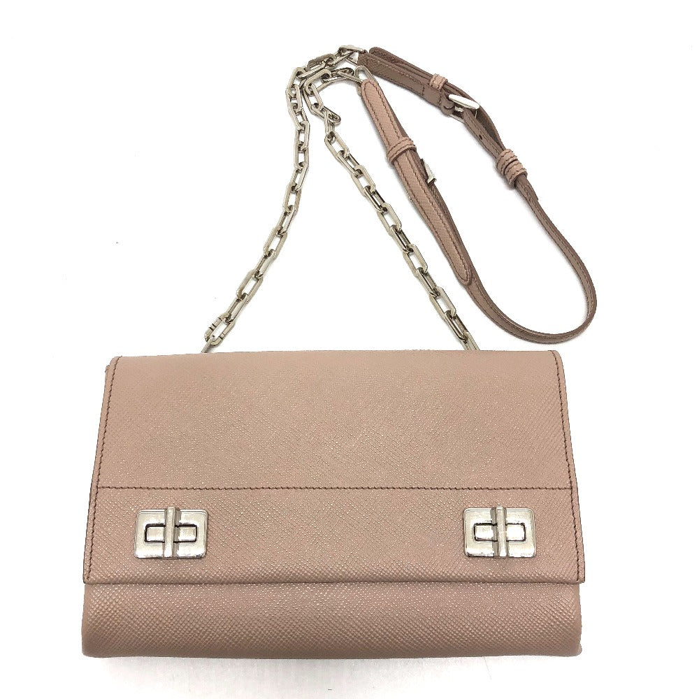 Shoulder Bag Safiano Logo Shoulder Chainshoulder Leather Beige