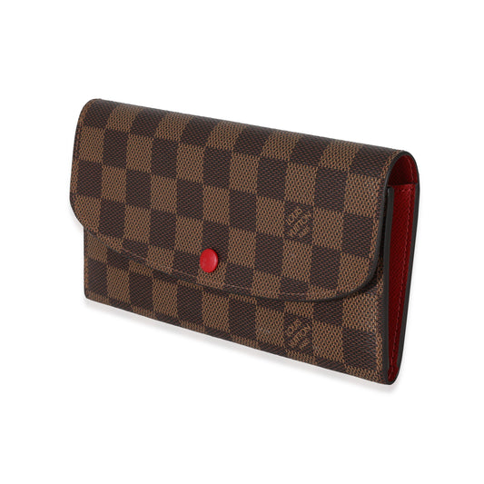 Louis Vuitton Damier Ebene Emilie Canvas Wallet Case